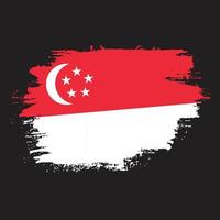 nouveau vecteur de drapeau singapour vintage texture grunge délavé