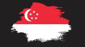 nouveau vecteur de drapeau grungy de singapour