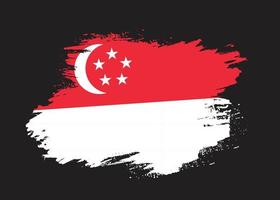 vecteur de drapeau de singapour de style grungy fané