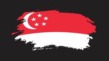 nouveau vecteur de drapeau abstrait singapour peinture à la main