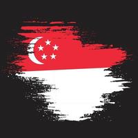 nouveau vecteur de drapeau singapour texture colorée