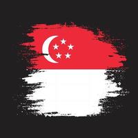 vecteur de drapeau grunge professionnel singapour