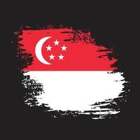 vecteur de drapeau de singapour peinture à la main professionnelle