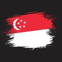 main colorée peinture singapour grunge drapeau vecteur