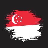 effet pinceau singapour grunge texture drapeau vecteur