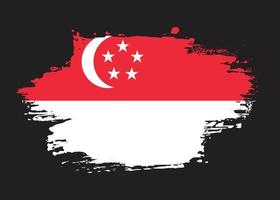 nouveau vecteur de drapeau grunge singapour en détresse