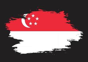 vecteur de drapeau de texture grunge singapour en détresse