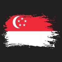 peinture encre coup de pinceau singapour drapeau vecteur