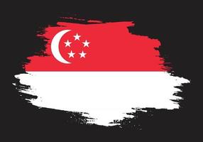 coup de pinceau abstrait vecteur de drapeau de singapour