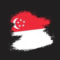 singapour, pinceau, cadre, drapeau, vecteur