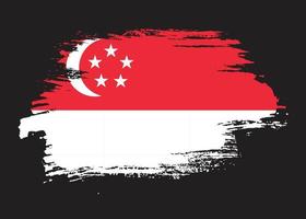 vecteur de drapeau de singapour coup de pinceau moderne