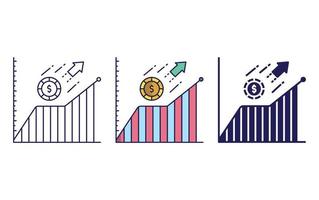 économie, icône graphique dollar vecteur