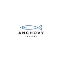 vecteur d'icône de conception de logo d'anchois