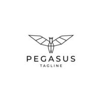 vecteur d'icône de conception de logo pegasus