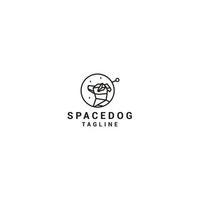 espace chien logo design icône vecteur