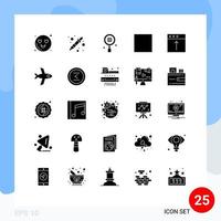 pack de 25 signes et symboles de glyphes solides modernes pour les supports d'impression Web tels que la recherche de vol de flèche télécharger importer des éléments de conception vectoriels modifiables vecteur