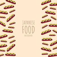 oeuf de dessin animé, fond de bordure de cadre de cuisine japonaise vecteur