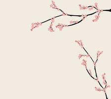 branches d'arbres à fleurs roses vecteur