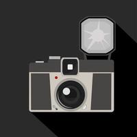 appareil photo vintage avec flash vecteur