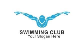 bleu natation logo silhouette mer océan eau vague logo vecteur