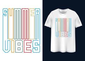 conception de t-shirt de typographie de vibes d'été vecteur