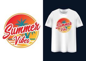 conception de t-shirt de typographie de vibes d'été vecteur