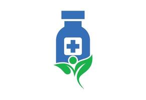 création de logo de bouteille médicale, modèle de conception vectorielle vecteur