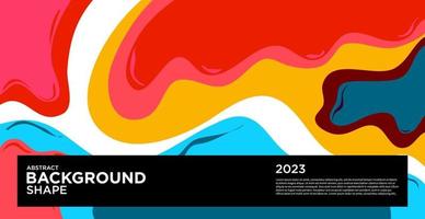 modèle de conception du nouvel an 2023 avec abstrait coloré fluide, arrière-plan coloré, affiche, dépliant, médias sociaux vecteur