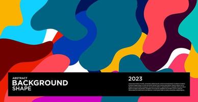 modèle de conception du nouvel an 2023 avec abstrait coloré fluide, arrière-plan coloré, affiche, dépliant, médias sociaux vecteur