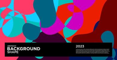 modèle de conception du nouvel an 2023 avec abstrait coloré fluide, arrière-plan coloré, affiche, dépliant, médias sociaux vecteur