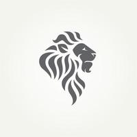 Tête de lion abstraite isolée icône étiquette logo modèle illustration vectorielle conception vecteur