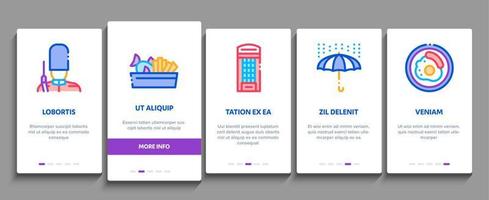 angleterre royaume uni onboarding elements icons set vector