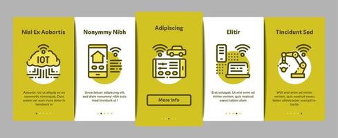 internet des objets onboarding elements icons set vector