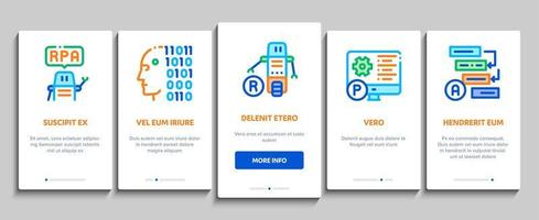 automatisation des processus robotiques rpa éléments d'intégration icônes définies vecteur