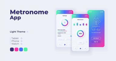 ensemble d'interface smartphone dessin animé application métronome vecteur