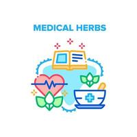 illustration de couleur de concept de vecteur d'herbes médicales