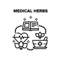 herbes médicinales vecteur illustrations noires