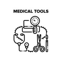 outils médicaux vecteur illustrations noires