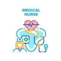 illustration de couleur de concept de vecteur d'infirmière médicale