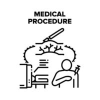 illustration noire de vecteur de traitement de procédure médicale