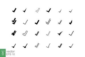 jeu d'icônes de coche. style plat simple. signe de coche, coche, symbole correct, concept approuvé. conception d'illustration vectorielle isolée sur fond blanc. ep 10. vecteur