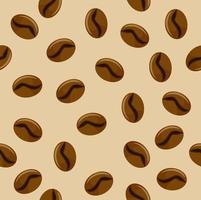 modèle sans couture de grains de café brun vecteur