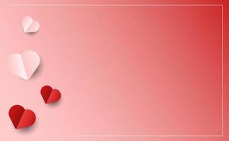 coeur de papier ou symbole de coeur fond spécial saint valentin de couleur rose tendre vecteur
