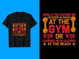 conception de t-shirt de gym vecteur