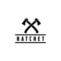 hachette croisée bûcheron travail du bois logo design inspiration vecteur