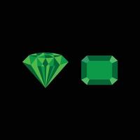 inspiration de conception de logo de luxe en pierre verte émeraude vecteur