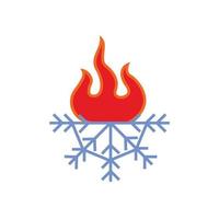 chauffage chaud et froid ventilation et climatisation logo cvc vecteur