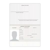 vecteur de passeport international. pièce d'identité des personnes. entreprise, concept de voyage.