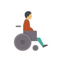 icône homme en fauteuil roulant, style plat vecteur
