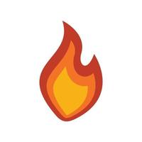 icône d'allumage de flamme de feu, style plat vecteur